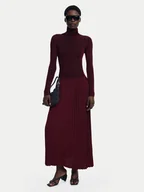 Sukienki - Desigual Sukienka dzianinowa Sigritt 25WWVF09 Bordowy Slim Fit - miniaturka - grafika 1