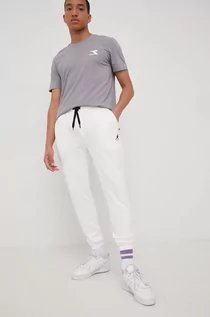 Spodnie damskie - Kangol spodnie dresowe bawełniane kolor biały gładkie - grafika 1
