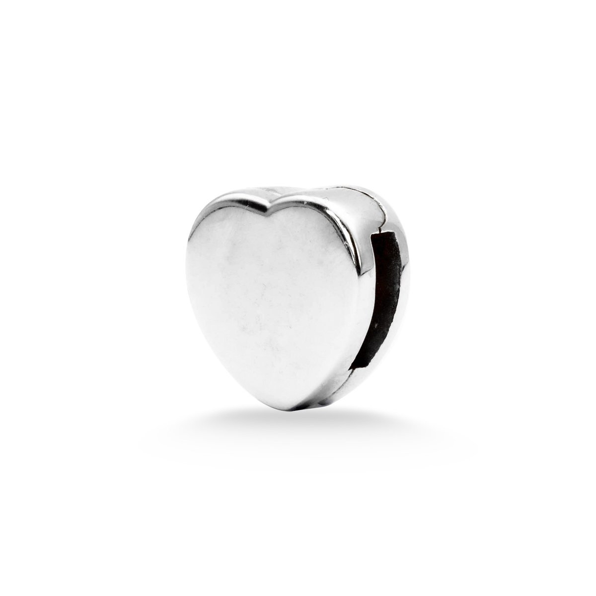 Srebrny charms klips 925 serce
