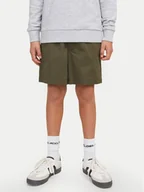 Spodenki damskie - Jack&Jones Junior Szorty materiałowe Jaiden 12275013 Zielony Loose Fit - miniaturka - grafika 1