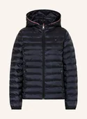 Kurtki damskie - Tommy Hilfiger Kurtka Pikowana Z Odpinanym Kapturem blau - TOMMY HILFIGER - miniaturka - grafika 1