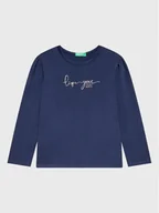 Bluzki damskie - United Colors Of Benetton Bluzka 3P4ZG104R Granatowy Regular Fit - miniaturka - grafika 1