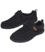 Mokasyny męskie - Czarno-skórzane mokasyny z rzepami Mężczyzna Atlas For Men - Kolor : Czarny - Rozmiar : 39 - miniaturka - grafika 1