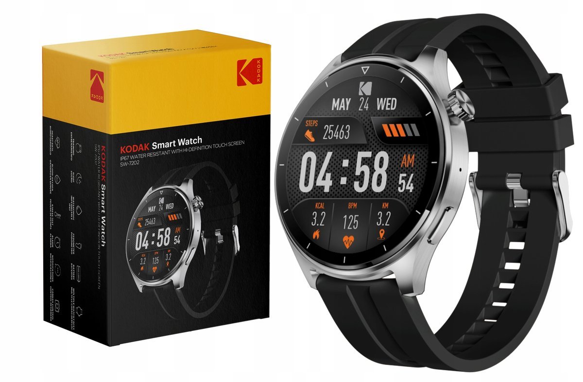 Zegarek Smartwatch Kodak SW-7202 IP67 GPS Tętno Saturacja 10 dni Czuwania
