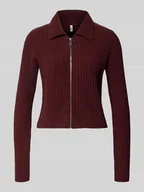 Kurtki damskie - Kurtka z dzianiny o kroju regular fit z prążkowaniem model ‘ELLY’ - miniaturka - grafika 1