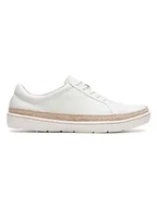 Trampki damskie - Clarks Skórzane sneakersy w kolorze białym - miniaturka - grafika 1