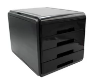 Przyborniki na biurko - Organizer Na Biurko Pojemnik Na Dokumenty A4 Szuflady Arda Czarny - miniaturka - grafika 1