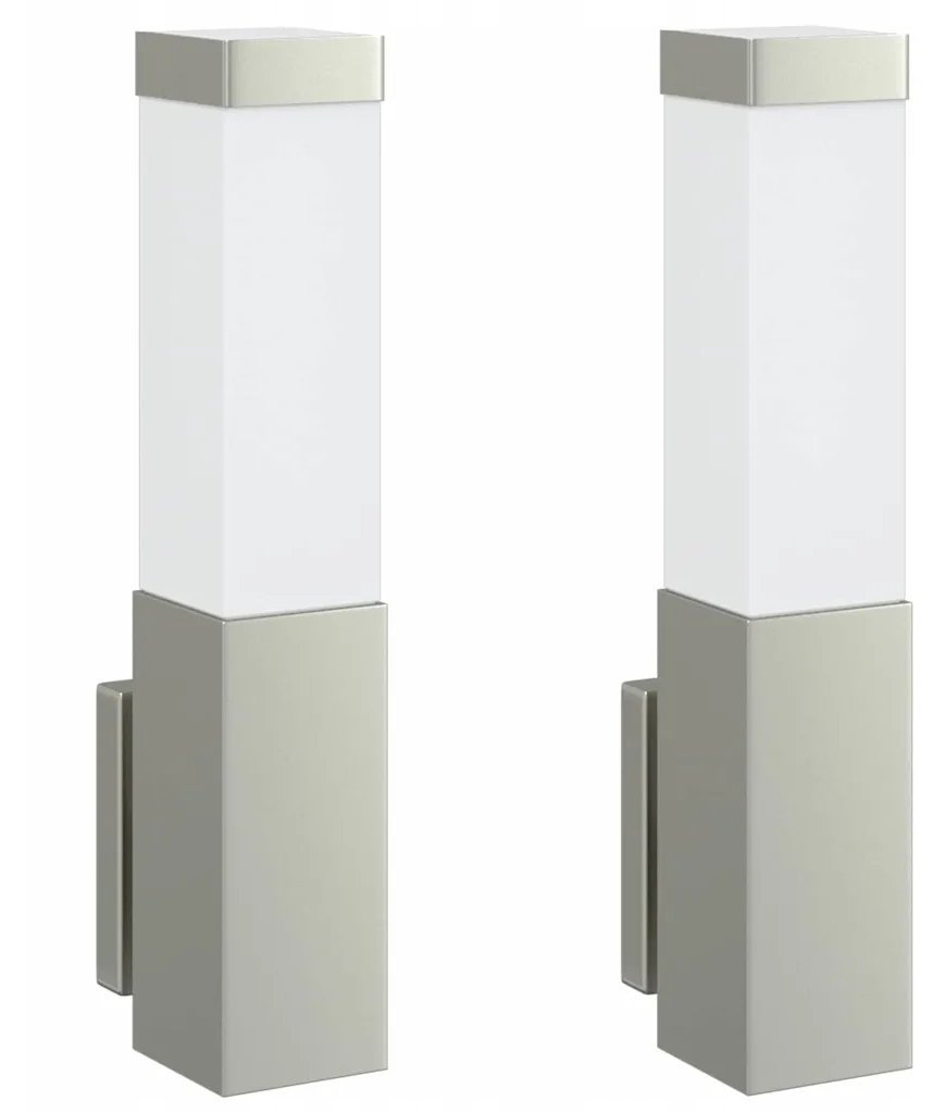 VidaXL Lampy Ścienne Zewnętrzne 2 szt. Srebrna Stal Nierdzewna IP44