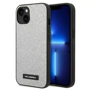 Karl Lagerfeld Oryginalne Etui Hardcase KLHCP14MG2ELS do iPhone 14 PLUS (Solid Glitter Plaque Logo / srebrny) - Etui i futerały do telefonów - miniaturka - grafika 1