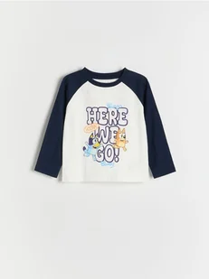Reserved - Bawełniany longsleeve Bluey - złamana biel - Bluzki dla niemowląt - miniaturka - grafika 1