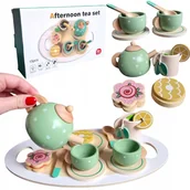 Domki dla lalek - Zestaw kuchenny dla dzieci drewniane zabawki akcesoria ZESTAW DO HERBATY 15 - miniaturka - grafika 1