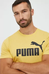 Koszulki męskie - Puma t-shirt 58673631 kolor żółty z nadrukiem - grafika 1