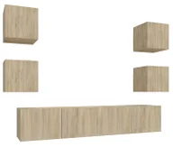 Inne meble do salonu - Wiszący zestaw szafek rtv dąb sonoma H7-E83 - miniaturka - grafika 1
