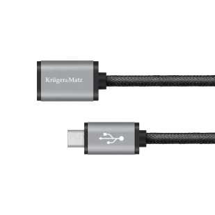Kabel USB - micro USB gniazdo-wtyk 1.0m KrugerMatz - Kable USB - miniaturka - grafika 1