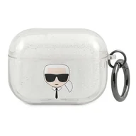 Akcesoria do słuchawek - Karl Lagerfeld Karl Lagerfeld Karl Head Glitter - Etui Airpods Pro (srebrny) KLAPUKHGS - miniaturka - grafika 1