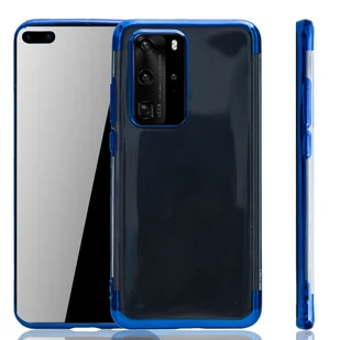 Etui na telefon komórkowy Huawei P40 Blue - Clear - TPU Silicone Case Backcover w przezroczystym niebieskim kolorze - Etui i futerały do telefonów - miniaturka - grafika 1