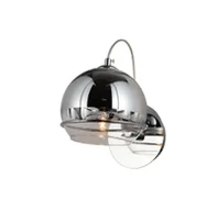 Lampy ścienne - VERONI nowoczesny kinkiet chrom ze srebrnym kloszem szklanym 1xG9 - miniaturka - grafika 1