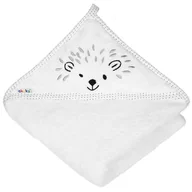 Okrycia kąpielowe dla dzieci - Ręcznik kąpielowy z kapturkiem BIAŁY JEŻYK 100x100, Akuku - miniaturka - grafika 1