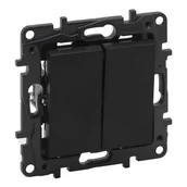 Wyłączniki światła i elektryczne - Legrand Łącznik schodowy podwójny Niloe Step 863508 wkręty 10AX czarny - miniaturka - grafika 1