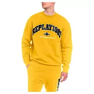 Bluzy męskie - Replay Bluza męska M6544, żółta, 3XL, 545 żółty, 3XL - miniaturka - grafika 1