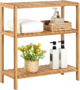 Praktyczny regał łazienkowy bambusowy na książki ozdoby rośliny Boho 66 cm - Meble łazienkowe - miniaturka - grafika 1
