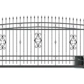 Ogrodzenia - Polbram Brama przesuwna bez przeciwwagi Verona 4x1,6 m prawa antracytowa automat - miniaturka - grafika 1