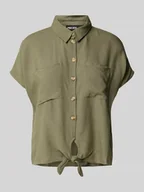 Bluzki damskie - Bluzka koszulowa o pudełkowym kroju z wiązanym detalem model ‘PIA’ - miniaturka - grafika 1