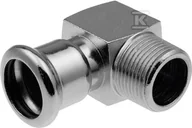 Łączniki, trójniki, kształtki - Kolano 90° krótkie GZ Steel - 22 R3/4" - miniaturka - grafika 1
