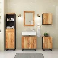 Meble łazienkowe - vidaXL 5-cz. zestaw mebli łazienkowych, lite drewno akacjowe - miniaturka - grafika 1