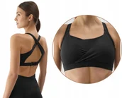 Biustonosze - Biustonosz ciążowy treningowy ułatwiający karmienie damski 4F 4FWSS24USBAF130-20S Czarny - miniaturka - grafika 1