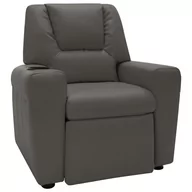Fotele - vidaXL Lumarko Fotel rozkładany, obity sztuczną skórą, antracytowy 324043 - miniaturka - grafika 1