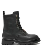 Buty dla dziewczynek - Tommy Hilfiger Trapery Lace Up Bootie T3A5-33568-0092 M Czarny - miniaturka - grafika 1