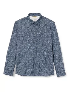 camel active Męska koszula z długim rękawem z nadrukiem na całej powierzchni, niebieski (Night Blue), XXL - Koszule męskie - miniaturka - grafika 1