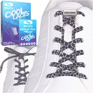 Akcesoria obuwnicze - Sznurówki bez wiązania elastyczne z zapinkami czarne cętki - miniaturka - grafika 1