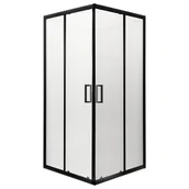 Kabiny prysznicowe - Kabina prysznicowa narożna kwadratowa Soho Black 90x90x190 cm czarna Kerra - miniaturka - grafika 1