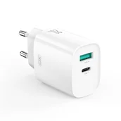 Ładowarki do telefonów - XO ŁADOWARKA SIECIOWA CE29 PD 20W 1X USB-C 1X USB BIAŁA - miniaturka - grafika 1