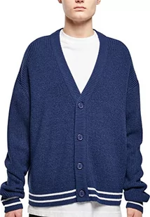 Urban Classics Sporty Boxy Cardigan, modny męski kardigan z dzianiny o kroju oversize, dostępny w wielu kolorach, rozmiarach S-5XL, kosmiczny b??kit, 3XL - Swetry męskie - miniaturka - grafika 1