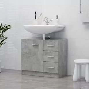 vidaXL vidaXL Szafka pod umywalkę, szarość betonu, 63x30x54 cm, płyta - Szafki łazienkowe - miniaturka - grafika 1