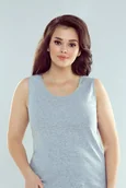 Koszulki i topy damskie - Koszulka damska klasyczna bez rękawów Clarissa Eldar jasno szara melanż  S - miniaturka - grafika 1
