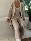 Piżamy damskie - Muślinowe spodnie beżowe - miniaturka - grafika 1