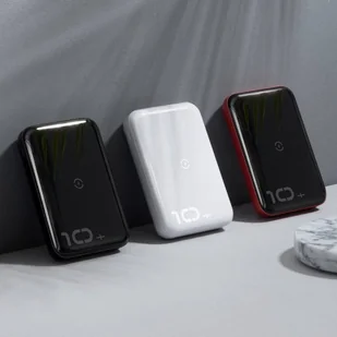 Baseus Mini S power bank 10000mAh 18W bezprzewodowa ładowarka Qi 10W USB / USB Typ C PowerDelivery QC3.0 biały (PPXFF10W-02) - Ładowarki do telefonów - miniaturka - grafika 9