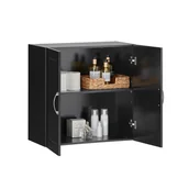 Meble kuchenne - SoBuy Wiszące Szafka Łazienkowa Kuchni Ścienna z dwoma drzwiami FRG231-SCH - miniaturka - grafika 1