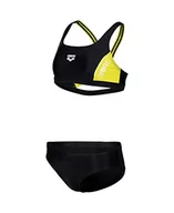 Stroje kąpielowe dla dziewczynek - ARENA 006493 Bikini dla dziewczynek Feel Thrice, 10-11 anni, Black-soft Green-white - miniaturka - grafika 1