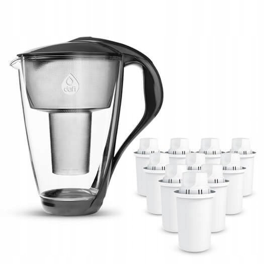Dzbanek Filtrujący Dafi Crystal Grafitowy 2l + 10 Filtrów Classic Led