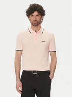 Koszulki męskie - BOSS Polo Paddy 50469055 Różowy Regular Fit - miniaturka - grafika 1