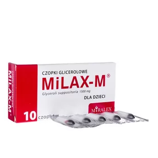 MIRALEX Czopki glicerolowe milax-m dla dzieci x 10 szt - Układ pokarmowy - miniaturka - grafika 1