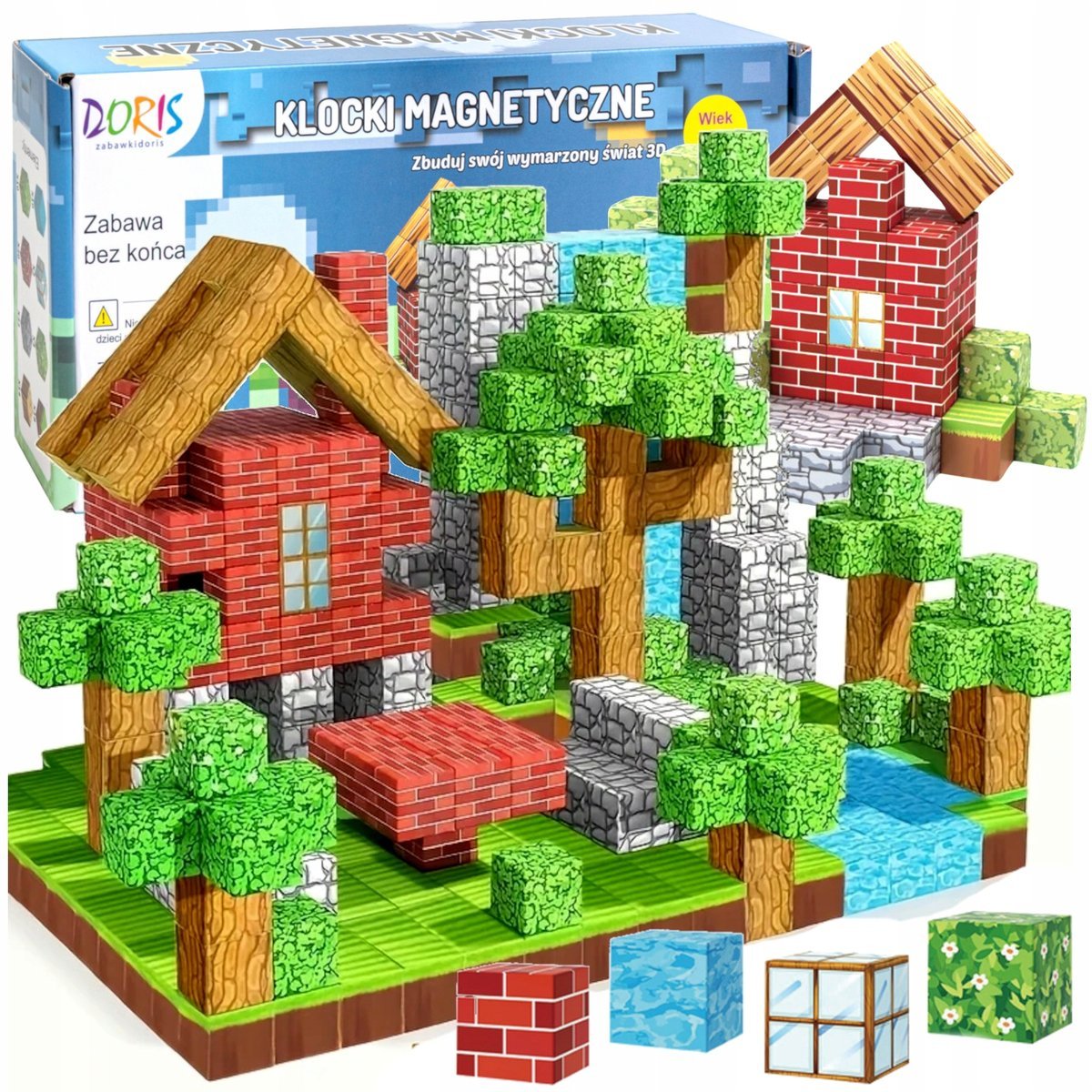 Klocki Magnetyczne 3D Sześciany Piksele XL 100 Elementów dla Dzieci 3+