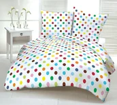 Pościel - Pościel 150x200 211 Groszki Kolorowe na białym tle 1 poszewka 50x60 - miniaturka - grafika 1