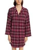Koszulki i topy damskie - ESPRIT Bodywear damska koszulka nocna Flannel Check 2 SUS Nightshirt koszula nocna, bordowa czerwona 3, 38 - miniaturka - grafika 1