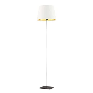 Czarna lampa podłogowa do sypialni PALERMO GOLD z białym abażurem ze złotym wnętrzem - Lampy stojące - miniaturka - grafika 1